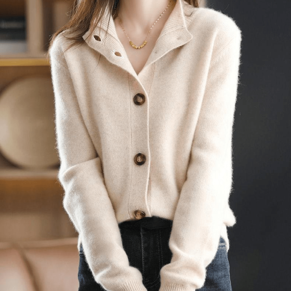 Damen Kaschmir Strickcardigan Lockere Passform Leichtes Layering