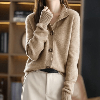 Damen Kaschmir Strickcardigan Lockere Passform Leichtes Layering
