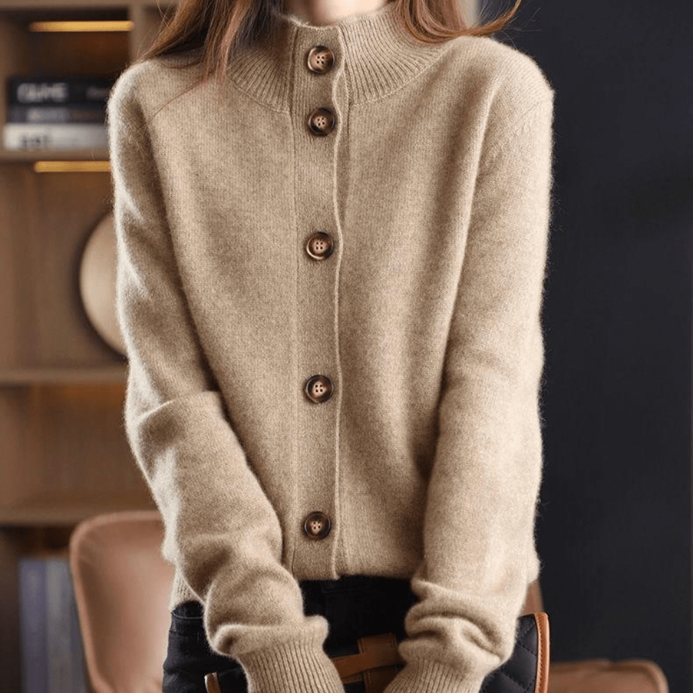 Damen Kaschmir Strickcardigan Lockere Passform Leichtes Layering