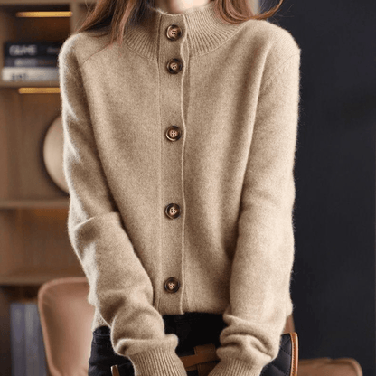 Damen Kaschmir Strickcardigan Lockere Passform Leichtes Layering