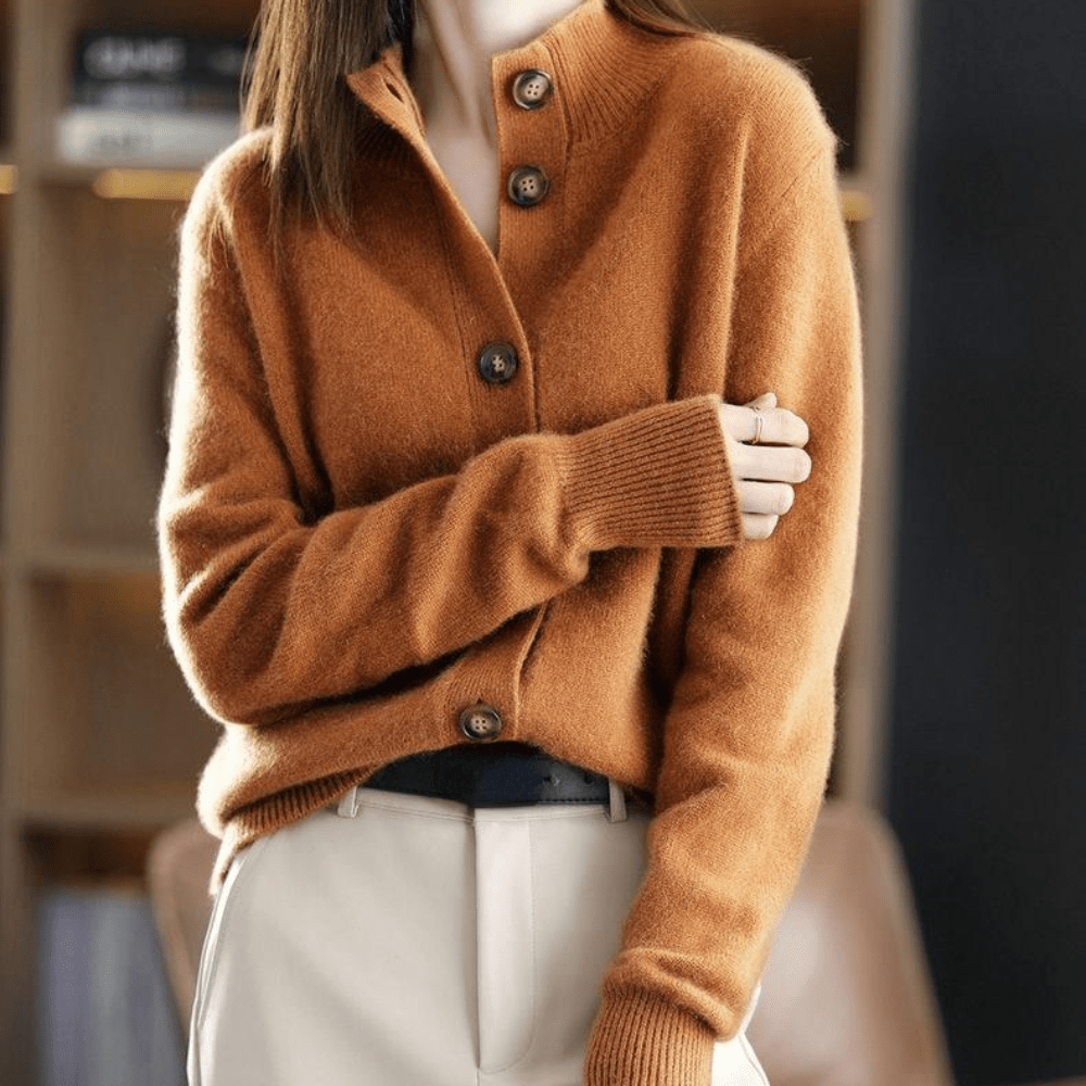 Damen Kaschmir Strickcardigan Lockere Passform Leichtes Layering