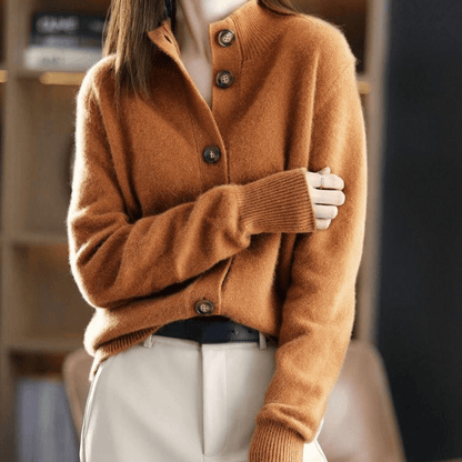 Damen Kaschmir Strickcardigan Lockere Passform Leichtes Layering