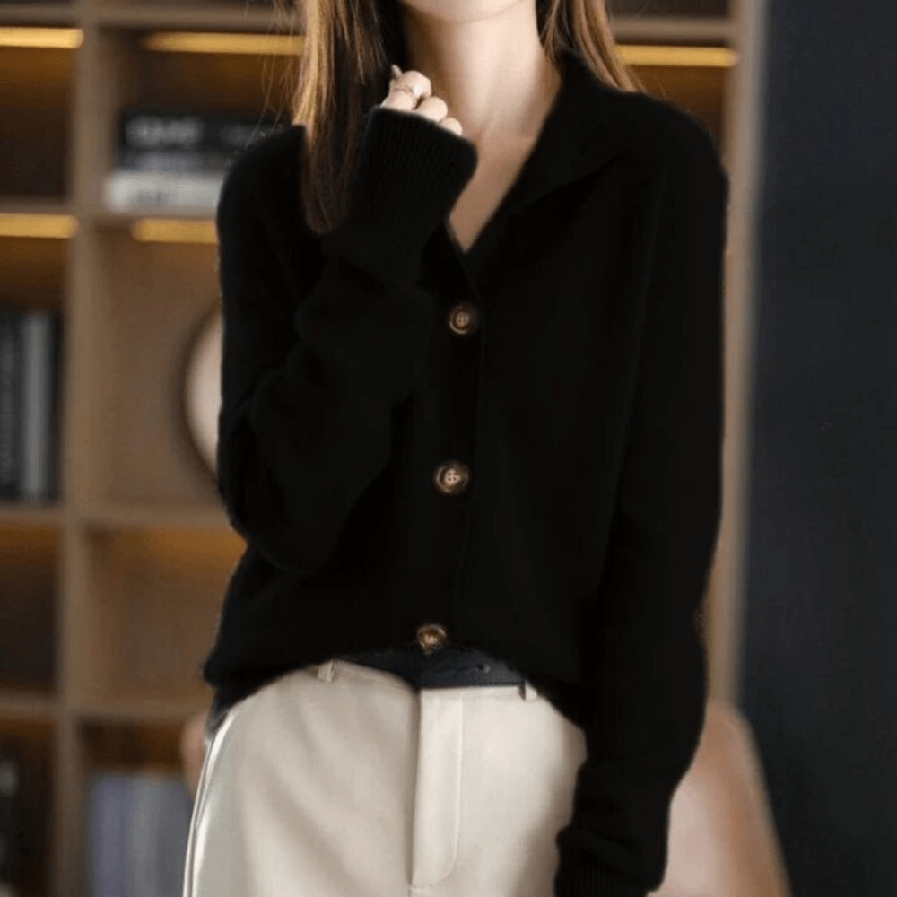 Damen Kaschmir Strickcardigan Lockere Passform Leichtes Layering