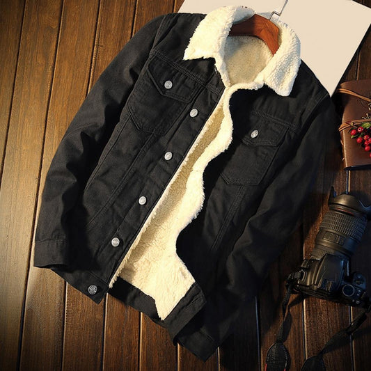 Eric - Fleecegefütterte Denim-Winterjacke für Männer
