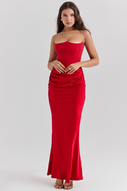 Damen Maxikleid mit Korsettoberteil für den Frühling Taillenbetonte Passform und formelles Design