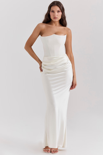 Damen Maxikleid mit Korsettoberteil für den Frühling Taillenbetonte Passform und formelles Design