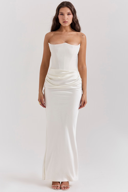 Damen Maxikleid mit Korsettoberteil für den Frühling Taillenbetonte Passform und formelles Design