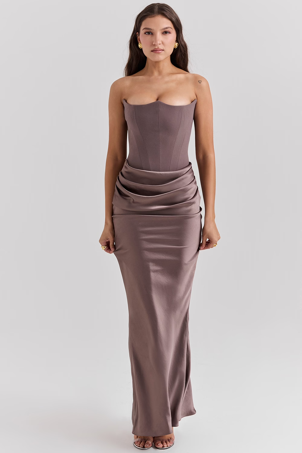 Damen Maxikleid mit Korsettoberteil für den Frühling Taillenbetonte Passform und formelles Design