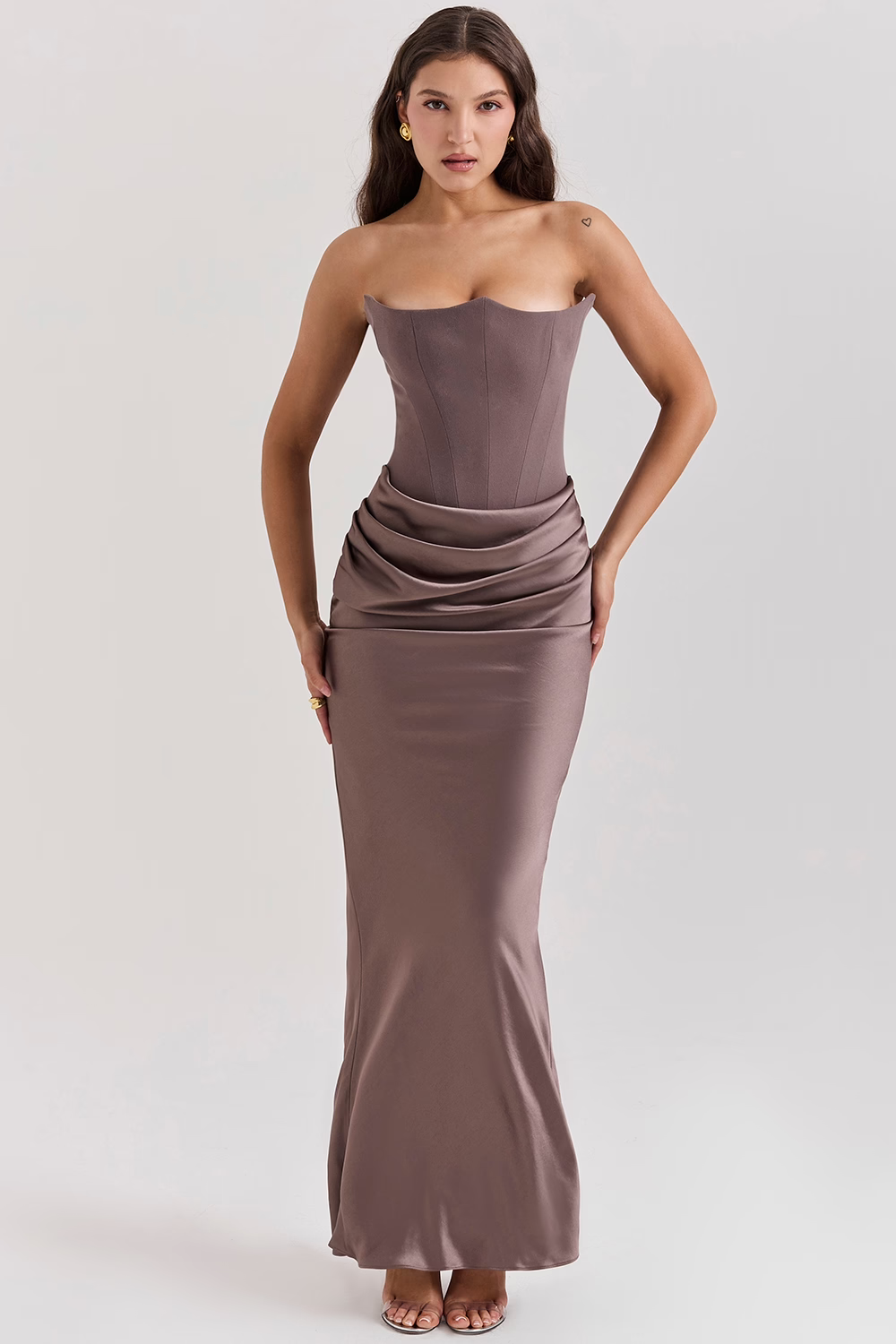Damen Maxikleid mit Korsettoberteil für den Frühling Taillenbetonte Passform und formelles Design