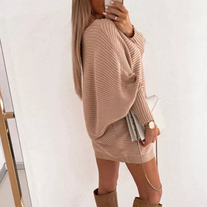 Langärmliges Strick-Mini-Kleid | Ideal für Frühling und Herbst