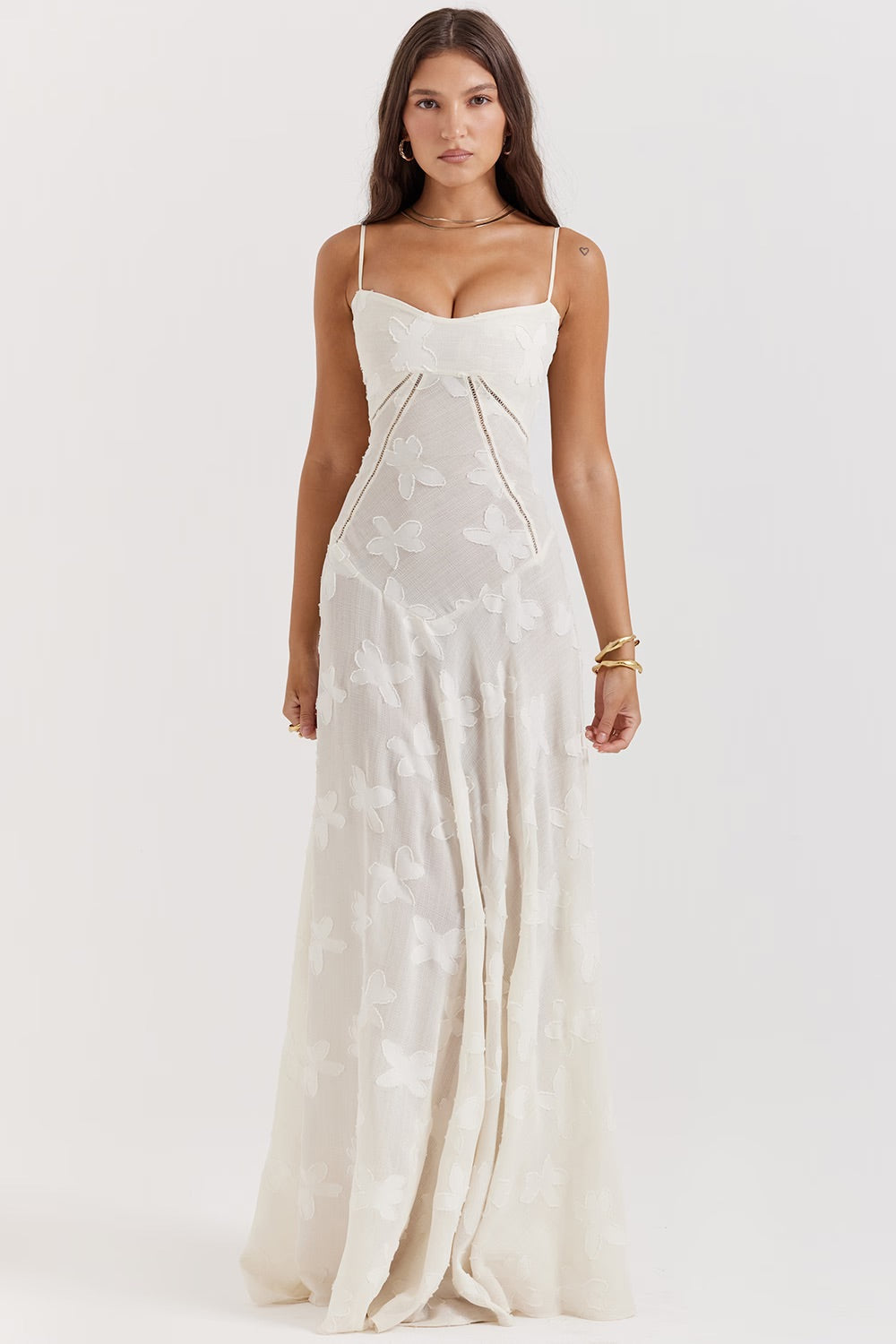 Spitzen-Maxikleid mit Schimmerndem Stoff | Ideal für Frühling und Sommer