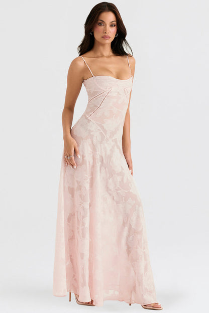 Spitzen-Maxikleid mit Schimmerndem Stoff | Ideal für Frühling und Sommer