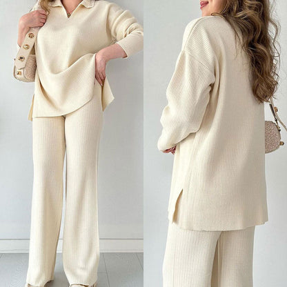 Zweiteiliges Set mit Bluse & weiter Hose | Ideal für Frühling & Sommer