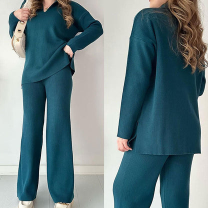 Zweiteiliges Set mit Bluse & weiter Hose | Ideal für Frühling & Sommer