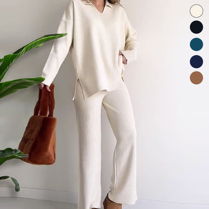 Zweiteiliges Set mit Bluse & weiter Hose | Ideal für Frühling & Sommer