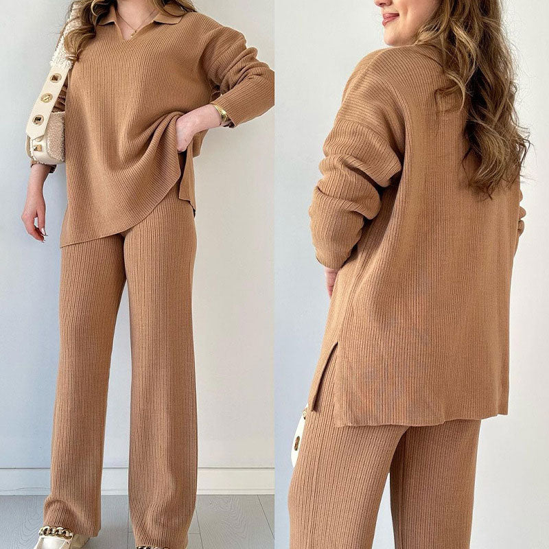Zweiteiliges Set mit Bluse & weiter Hose | Ideal für Frühling & Sommer