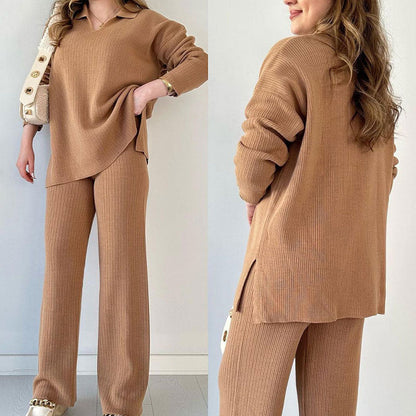 Zweiteiliges Set mit Bluse & weiter Hose | Ideal für Frühling & Sommer
