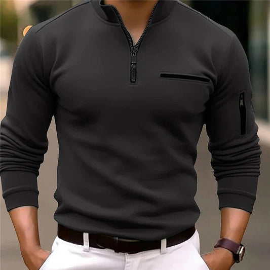 Herren Polo mit Viertel-Reißverschluss - Ideal für den Sommer