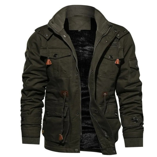 Herren-Winter-Tactical-Jacke mit Kapuze und Plüschfutter | Ideal für den Winter