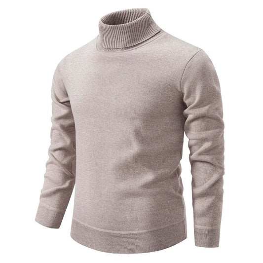 Herren-Rollkragenpullover mit gerippten Bündchen und tailliertem Saum