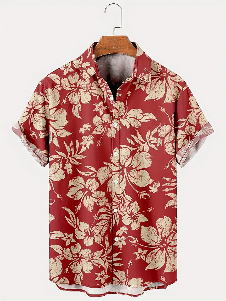 Dantes - Hawaii-Hemd mit Blumendruck für Männer