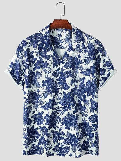 Dantes - Hawaii-Hemd mit Blumendruck für Männer