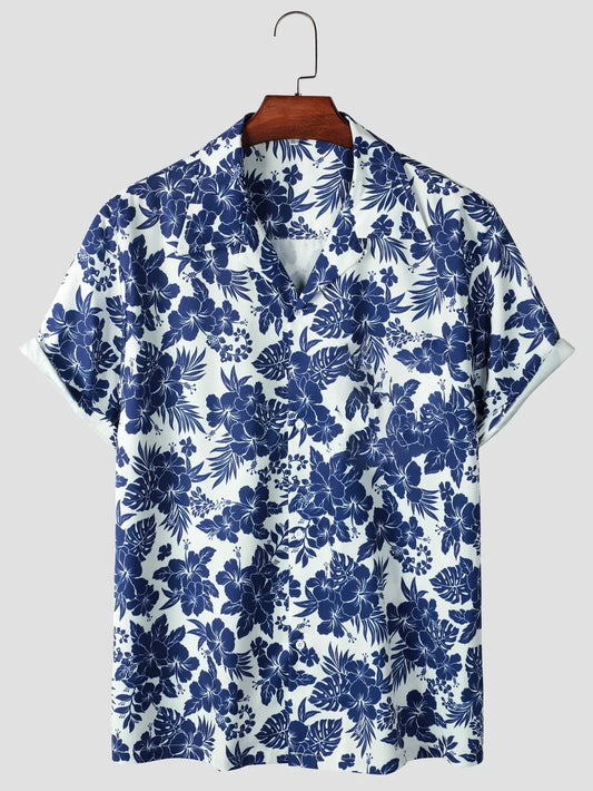 Dantes - Hawaii-Hemd mit Blumendruck für Männer