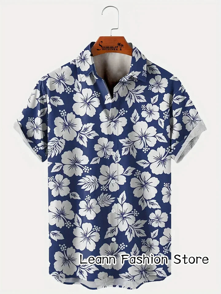 Dantes - Hawaii-Hemd mit Blumendruck für Männer