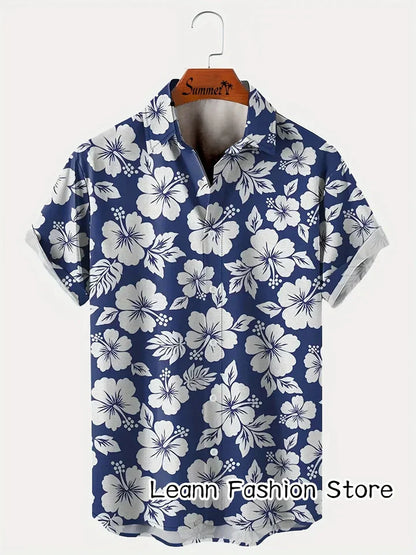 Dantes - Hawaii-Hemd mit Blumendruck für Männer